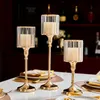 Candle Holders Living Room Home Decoration Wedding Table European Golden Candlestick Iron Holder Romantic Crystal Cup