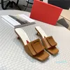 Overdekte gesp gespoLde ontwerpers dames slippers lage kitten hiel sandalen met doos octrooi lederen muildieren zomerse mode platte glijbanen must-have slip-on