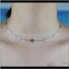 Kettingen Kettingen Hangers Sieraden Gedelicaat Dainty Klassieke Fijne Sterling Sieraden Tiny Hollow Charm Dunne Sier Link Chain Star Choker Necklace