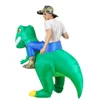 Costumes gonflables Halloween Cosplay Costume Vert Dinosaure Marche T-Rex Blow Up Disfraz pour Enfants Adultes Q0910