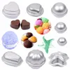 Metalen bad bom schimmel kit fizzies zeep bommen chocolade mallen taart pan mallen tin diy handgemaakte bad zout balvorm gebak mal 210225