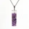 7 Chakra Augen Anhänger Amethyst Anhänger Kristall Kies Quadrat Damen Mode Halskette