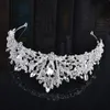 Magnifique princesse Big Wedding Crowns Bridal Jewel Ciaras For Women Silver Metal Crystal Rinason Bandons de cheveux