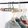 9 buracos dobrando roupas de cabides para roupas de secagem de secagem multi-função roupas de rack Organizador de equipamentos de economia de roupas 4 cores escolher