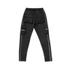 Carga múltiples bolsillos pantalones lápiz flaco masculino jogging apilado pantalones de chándal hombres Hip Hop Streetwear