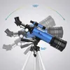 Telmu Portable Telescope、70mmの絞り400mm AZマウント天文屈折調節可能（17.7in-35.4in）バックパック、電話アダプタ