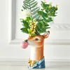 Bao Guang Ta harts Animal Head Vase Flowerpot Bubble Gum Room Decoration Simulation Zebra Panda Deer Creative Crafts Decor 2103102587113