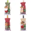 Copri bottiglia di vino di Natale Babbo Natale Pupazzo di neve Renna Orso Sacchetti regalo con coulisse Decorazione di Natale Capodanno XBJK2108