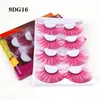 Paren super lang 25mm faux mink gekleurde wimpers regenboog kleur rood roze wimpers voor cosplay halloween cosmetische partij