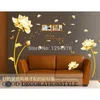 Golden Time Riches and Honour Flowers Chinese Style DIY Wall Stickers Living Room TV/Sofa Background Mural Decal AY9188 210308