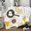 毛布おいしい食品の卵居心地の良いプレミアムフリース毛布3DプリントSherpa on Bed Home Textiles 02