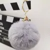 Faux Rabbit Fur Ball Keychain Favor Plush Fuzzy Pom Pom Balls Car Handbag Key Ring Pendant Jewelry Gift YFA3155