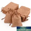 50pcs hessian jute drawstring påse burlap väskor bröllop favoriserar fest julklapp smycken säckpåsar packning lagringsäck s30 fabrik pris expert design