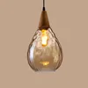 Anhängerlampen moderne Bernsteinglas LED Leuchten für Wohnzimmer Café Büro Vintage European Rustic Color Hand Blown Lampe