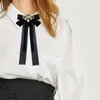 Handmad Tecido Pearl Bow Broche Cristal Bowknot Lapela Pino Camisa Laço Cravat Collar Decoração Jóias Para Mulheres Acessórios