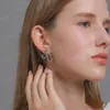 Imitacja Pearl Stud Kolczyki Hollow Out Kryształ Kwiat Model Ear Drop Europejskiej Kobiety Biznes Party Prezent Kwiatowy Kolczyk Akcesoria Biżuteria Hurtownie