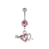 D0361( 2 colors ) two hearts Belly Button Navel Rings Body Piercing Jewelry