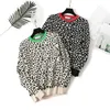 Koreanischer Pullover Herbst Winter Strickpullover Frauen übergroße Pullover weiblich Leopard Jacquard Mode Wollmischungen Pullover 210218