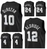 Männer drucken Basketball Patty Mills Jersey 8 Keldon Johnson 3 Rudy Gay 22 Jakob Poeltl 25 Black White Grey Team