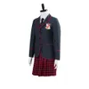 6 st The Paraply Academy Girls School Uniform Vanya Allison Cosplay Kostym Halloween Karneval Party Passar för Kvinnor Kjol Set Y0913