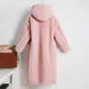 Trendig Vinter Hooded Teddy Jacket Coat Kvinnor Plus Storlek Överdimensionerad Lös Faux Furrockar Tjocka Varm Långa Overcoat Fur Jackor 201019