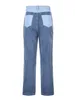 Frühling Frauen Patchwork Boyfriend-Jeans Beiläufige Lose Hohe Taille Denim Hosen Frau Vintage Breite Bein Gerade Mom Jeans Hosen 210302