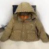 冬のファッションGGGSデザイナーメンズウィメンダウンコートジャケットが厚くなる暖かいジャクードナイロンステッチコートフードドローストリングレターコート