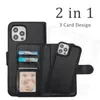 2 in 1 Detachable Leather Phone Cases For iPhone 12 11 Pro Max Xs Xr 7 8 Plus Luxury Flip Wallet Magnetic Protect Cover