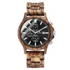 Men Wood Watch Chronograph Роскошные военные спортивные часы Стильные повседневные персонализированные деревянные Quartz Watches2517