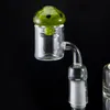 Glow In Dark Mushroom Glass Carb Cap Rauchnägel Durchmesser 31 mm Boden 4 mm Domeless Banger Nail Flache Schüssel Enail Buntes Dab Rig