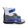 Ortoluckland Baby Boys Shoes整形外科用サンダル子供オリジナルレザー足首矯正フラットフットフットウェアスモールサイズ210312