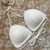 Witte bikini's handgemaakte haak bikini set sexy vrouwen zwemwea vrouwelijke zomer badpak tankini bather dames badpak 210722