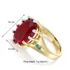 Weihnachtsgeschenk für Frau, großer ovaler roter Zirkonia-Ring, GoldGolor 2-Ton-Schmuck, Jahrestag, luxuriöser großer Steinschmuck8210503