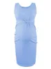 Dames Maternity Casual Mouwloze Tank Jurk Taille Kink Bodycon Zwangerschap Jurken voor Dagelijks Draagt ​​Douche Douche Douche Femme G220309