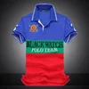 Groothandel borduurwerk polos shirt kleurrijke sport met korte mouwen sport zwart polos team blauw witte streep s -2xl