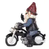 Garden Gnome Ornament Funny Sculpture Decor Old Man with a Motorcycle Statues for Indoor Outdoor Home or Office Creative Gift 210607