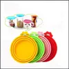 Bols pour chiens Mangeoires Fournitures pour animaux de compagnie Jardin 6 couleurs Sile Food Couvercles de boîtes scellées Taille Fit 3 Couvercle de boîte standard GWD11946 Drop Delivery 2021 Nzt