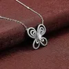 JURE S925 collier en argent Sterling creux massif The One bijoux zircone papillon forme d'insecte 18 pouces