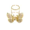 2021 Ring Volledige Cubic Zirconia Hip Hop Dames Charm Sieraden Ringen Butterfly Can Move Druppel