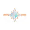 925 Sterling Sier North Star Ring in Opal Faceted Cut Natural Opal Engagement Ring voor Gift