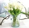 PU Artificial Flower Silk Tulpen Real Touch Flowers Mini Tulip Bruiloft Decoratieve Boeket Bruiloften Decoraties Woondecoratie