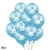 Décoration de fête 10pcs / lot 12 pouces bleu blanc avion imprimé ballons en latex pour enfants anniversaire ballons d'air bébé douche fournitures 75285V