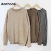 Aachoae O Hals Cashmere Pullover Trui Vrouwen Batwing Lange Mouw Losse Zachte Wol Sweaters Gebreide Jumpers Casual Tops 211018