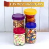 Mason Jar Lids Утепление Уплотнение Уплотнительное Уплотнительное Винт Пластиковая Крышка Универсальный Хранение Крышка Крышка для регулярных Широких Ценций кружки