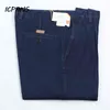ICPANS Plus Size 30-42 44 Jeans denim da uomo Autunno classico a vita alta dritto allentato blu elasticizzato 210723