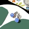 Handmade женщины мода шарм ювелирные изделия 925 стерлингового серебра серебро круглые белые топаз алмазные драгоценные камни женщин свадебные гвоздики серьги подарок с pochette bijoux оптом