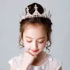 Moda oro plata color cristalinas coronas para niños niños niñas perlas tiaras diadems accesorios de pelo de boda joyería nupcial