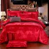 Luxe 2/3pcs Ensemble de literie Satin Jacquard Housse de couette Ensembles 1 housse de couette + 1/2 taies d'oreiller US / EU Taille Single Twin Full Queen King 210309