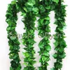 90 blad 2,3 m konstgjorda gröna druva blad andra Boston Ivy vinstockar dekorerade falska blommor i grossist