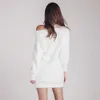 inverno fuzzy maglia donna coreana manica lunga monospalla harajuku bianco mini abito da festa per donna abbigliamento in porcellana 210602